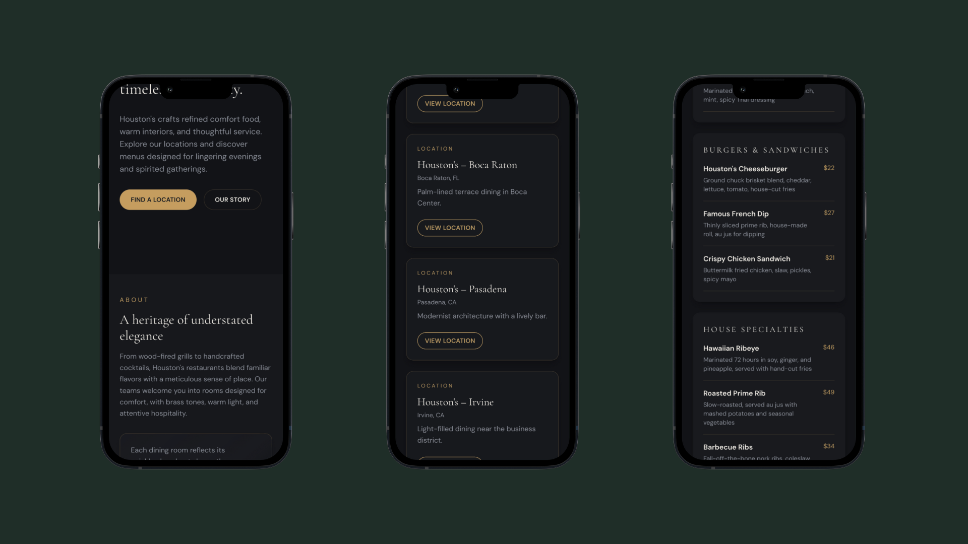 Mobile-first menu layout